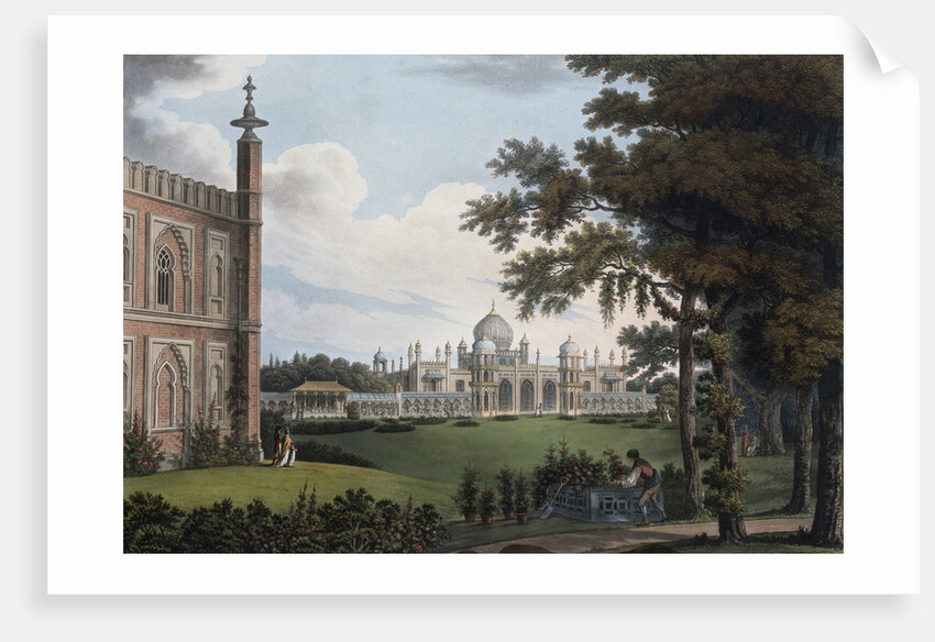 Illustration of Proposed View of West Front of Royal Pavilion Facing Towards the Garden by Anonymous
