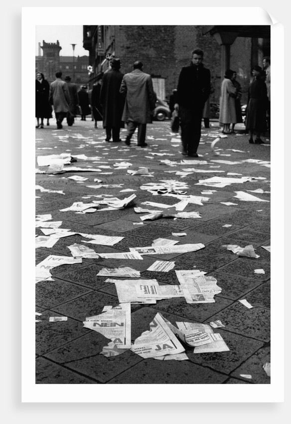 Pamphlet Litter on Saarbrucken Street, 1955 by Anonymous