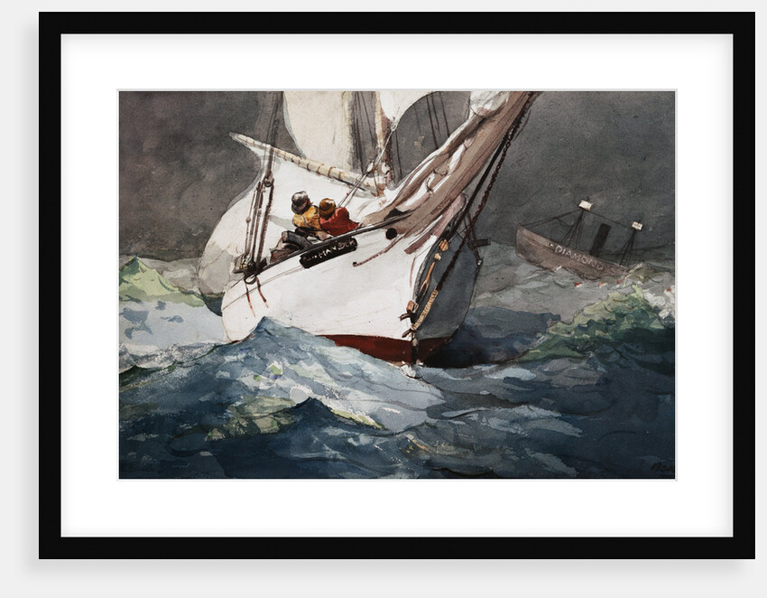 Reefing Sails Around Diamond Shoals, Cape Hatteras by Winslow Homer