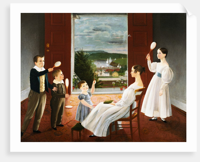 Colonial American Painting of a Family at Play by Corbis