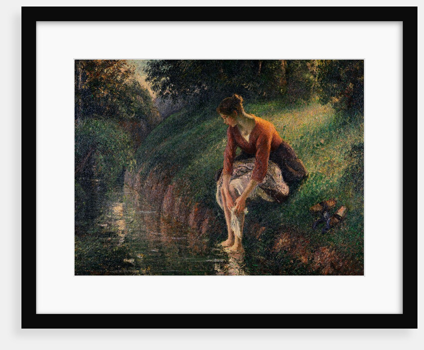 Young Woman Bathing Her Feet in a Brook by Camille Pissarro