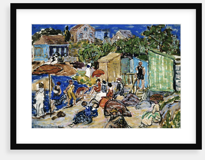 Painting of a Beach Scene by Maurice Brazil Prendergast