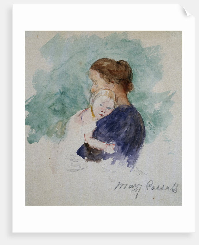 Watercolor of Mother and Child by Mary Cassatt