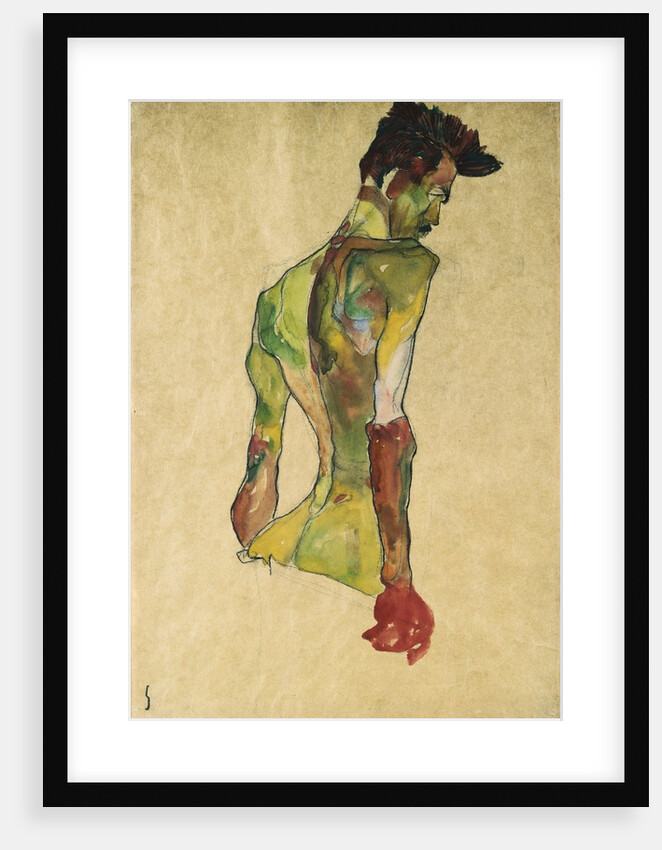 Male Nude in Profile Facing Right by Egon Schiele