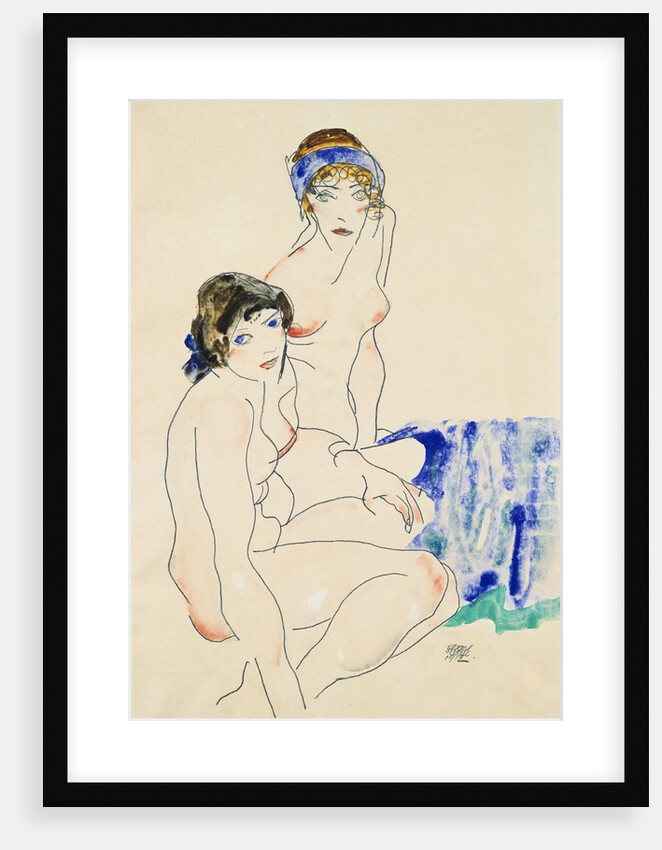 Two Female Nudes by the Water by Egon Schiele