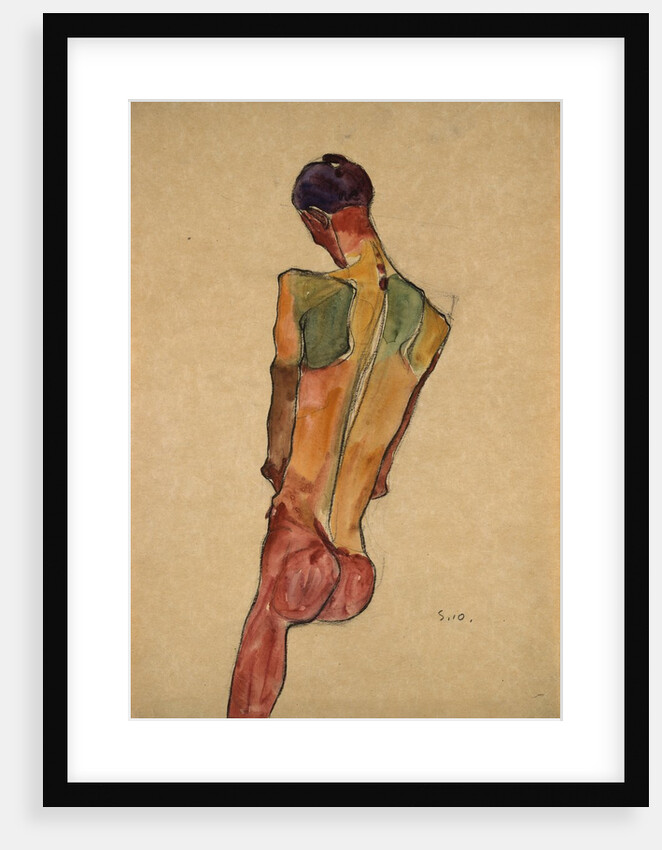 Male Nude, Back View by Egon Schiele