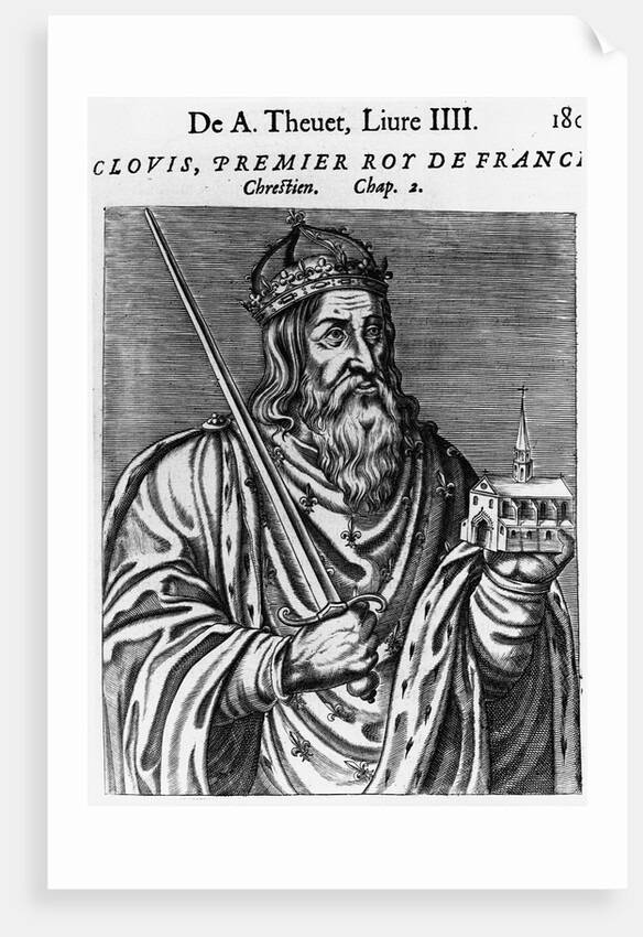 Engraving of Clovis by Andre Thevet