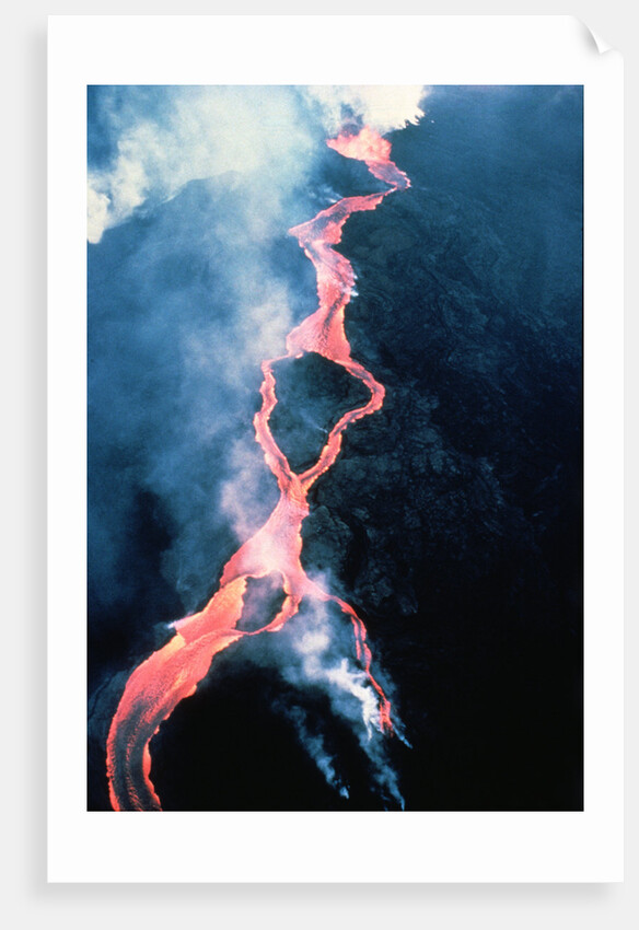 Lava Channel Flowing from Mauna Loa by Anonymous