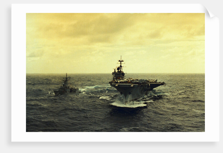 USS Saratoga and USS Samuel Eliot Morison Underway in the Atlantic by Anonymous