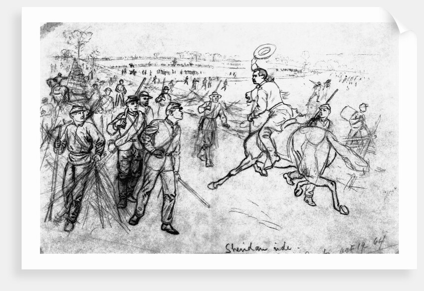 Sheridan's ride at the battle of Cedar Creek, Va., Oct. 19, 1864 by Alfred R. Waud