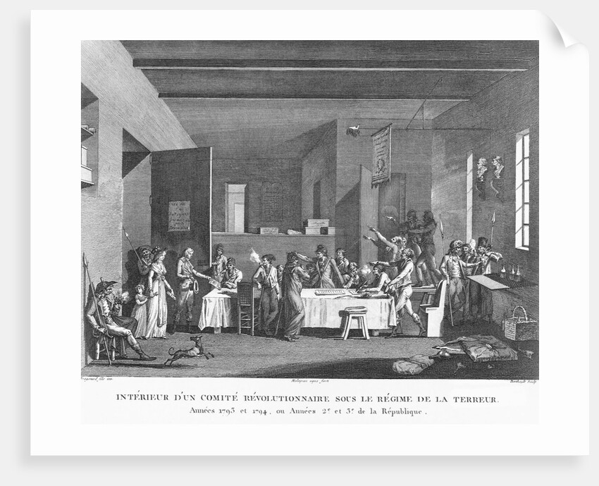 Interieur d'un comite revolutionnaire dous le regime de la terreur by Berthault