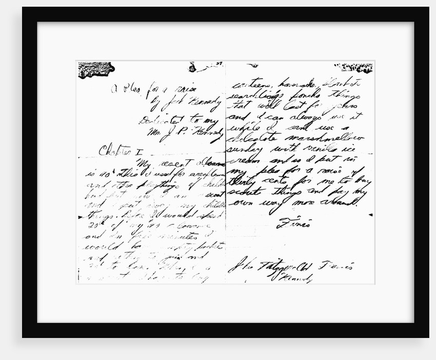 A Plea for a Raise, written by a young John F. Kennedy. by Anonymous