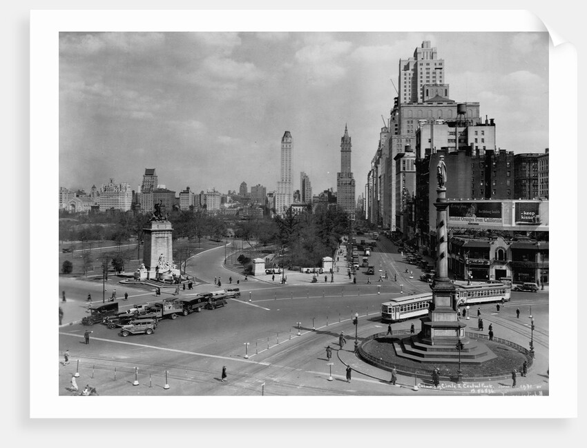 Columbus Circle With Monument and View East, New York by Anonymous