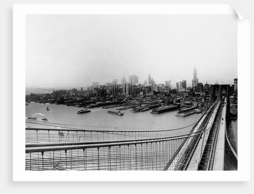 Lower Manhattan From the top the Brooklyn Bridge by Anonymous