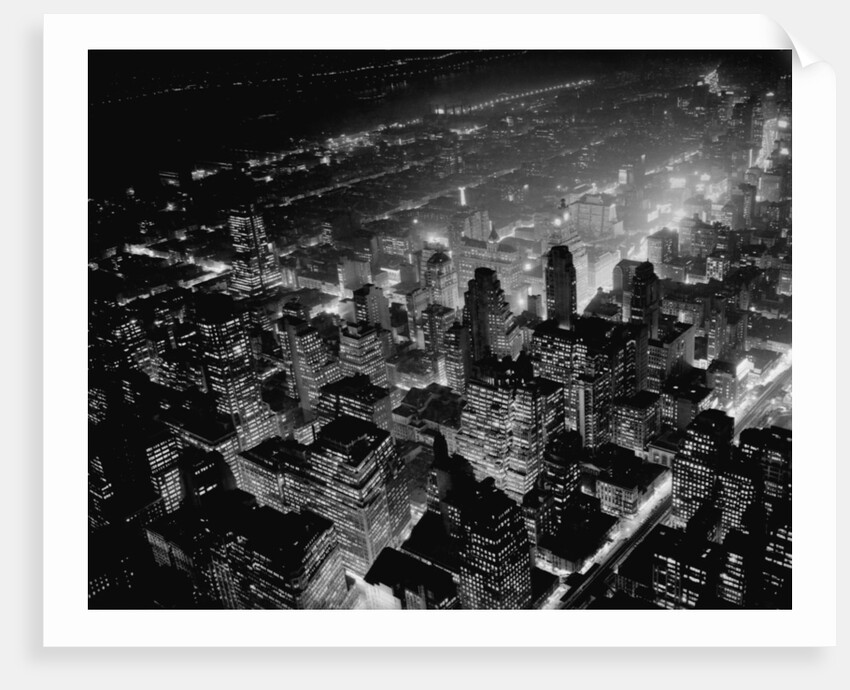 Overview of Manhattan at Night by Anonymous