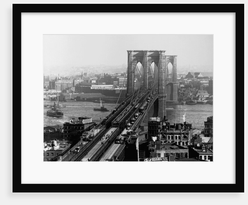 Brooklyn Bridge Over East River and Surrounding Area by Anonymous