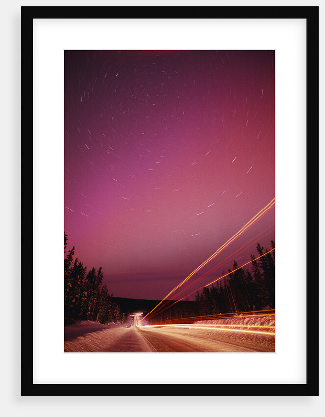 Aurora Borealis over Alaska Highway by Anonymous