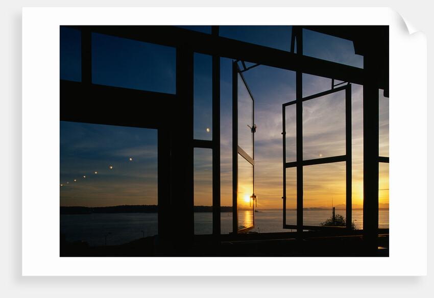 Sunset Reflected on Windows by Anonymous