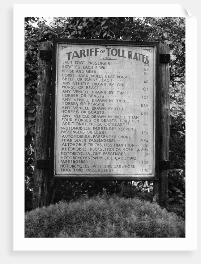Sign at Toll Bridge by Anonymous