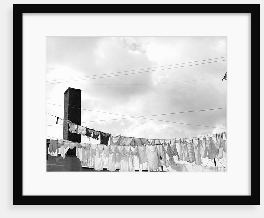 Laundry Drying on Clotheslines by Anonymous