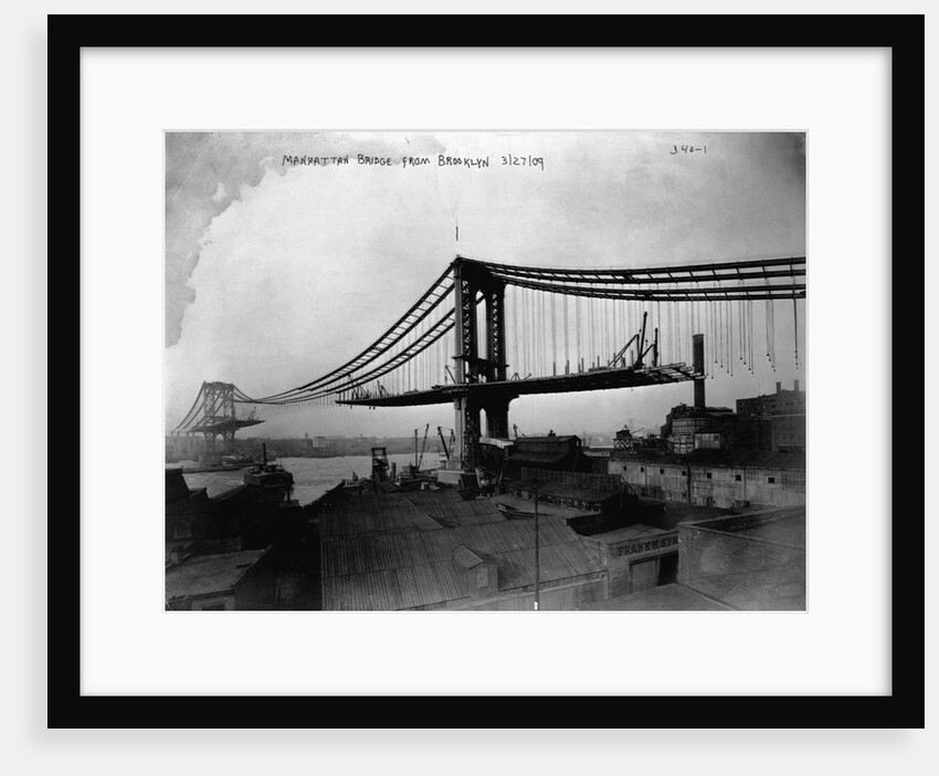 Manhattan Bridge Under Construction, 1909 by Anonymous