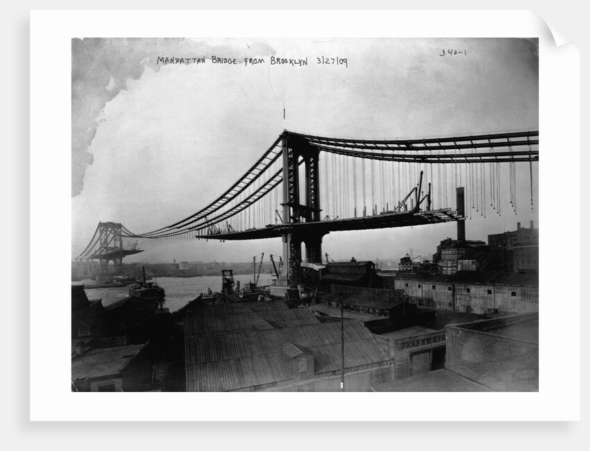 Manhattan Bridge Under Construction, 1909 by Anonymous