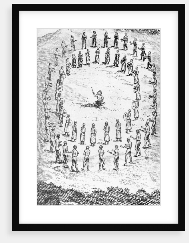 Native Americans of Louisiana Performing a Ceremonial Dance by Anonymous