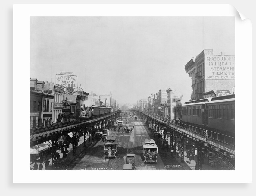 Elevated Trains in Manhattan's Bowery by Anonymous