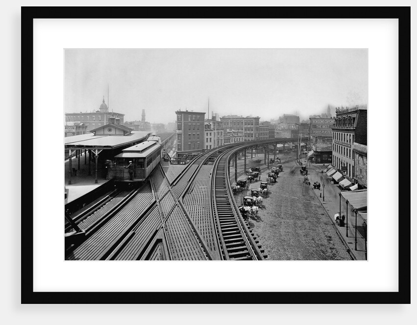 Elevated Railroad Platform and Tracks by Anonymous