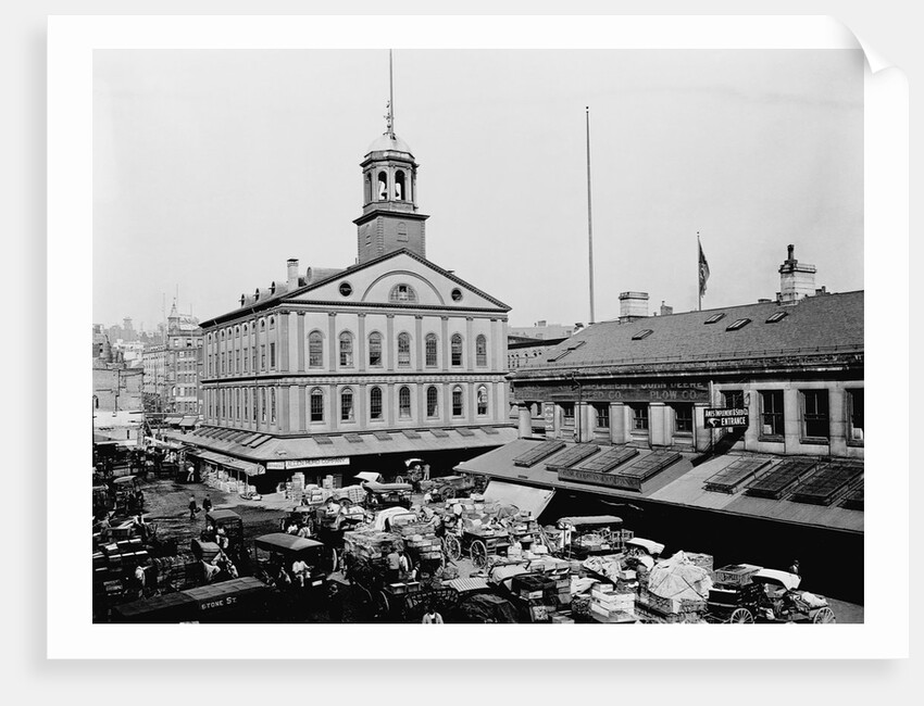 Carts and Wagons in Front of Faneuil Hall by Anonymous