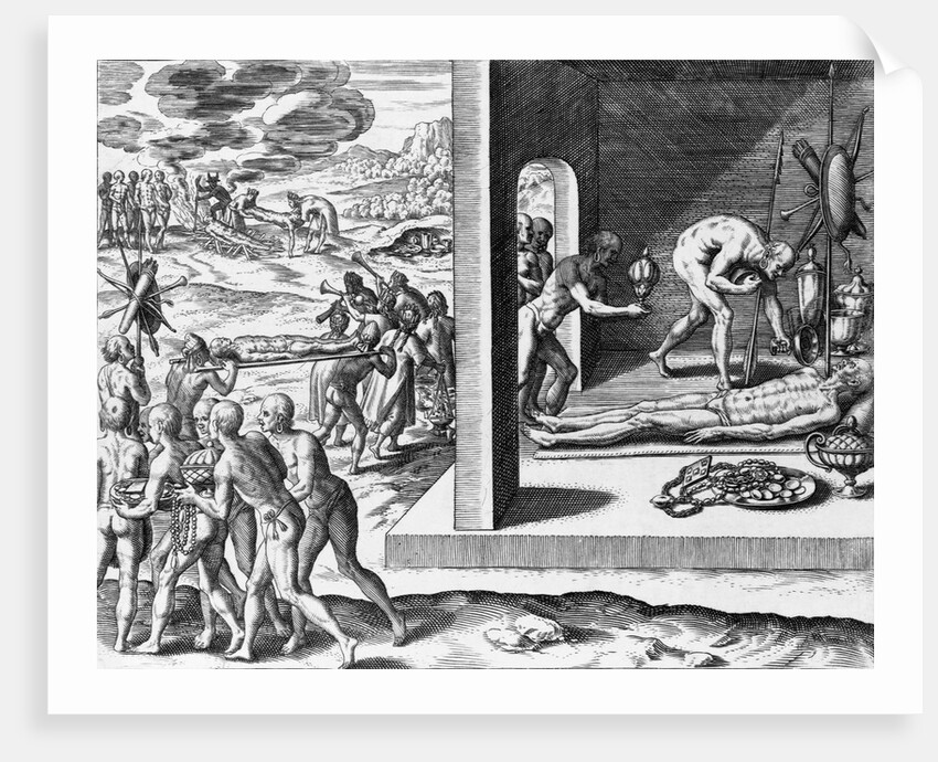 Native Funeral Rites by Theodor de Bry From America by Anonymous