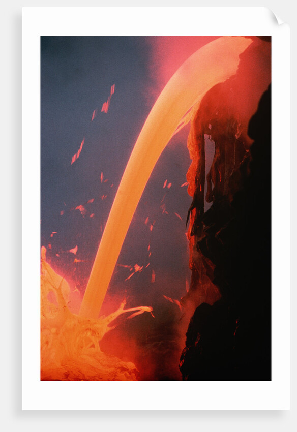 Lava Tube Pours Into Ocean by Anonymous