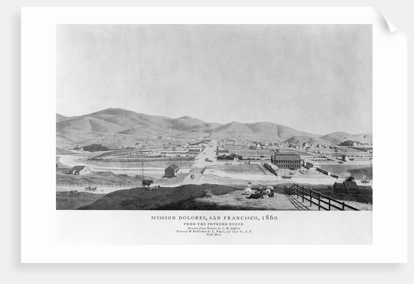 Mission Dolores, San Francisco, California, 1860 by C.B. Gifford and L. Nagel by Anonymous