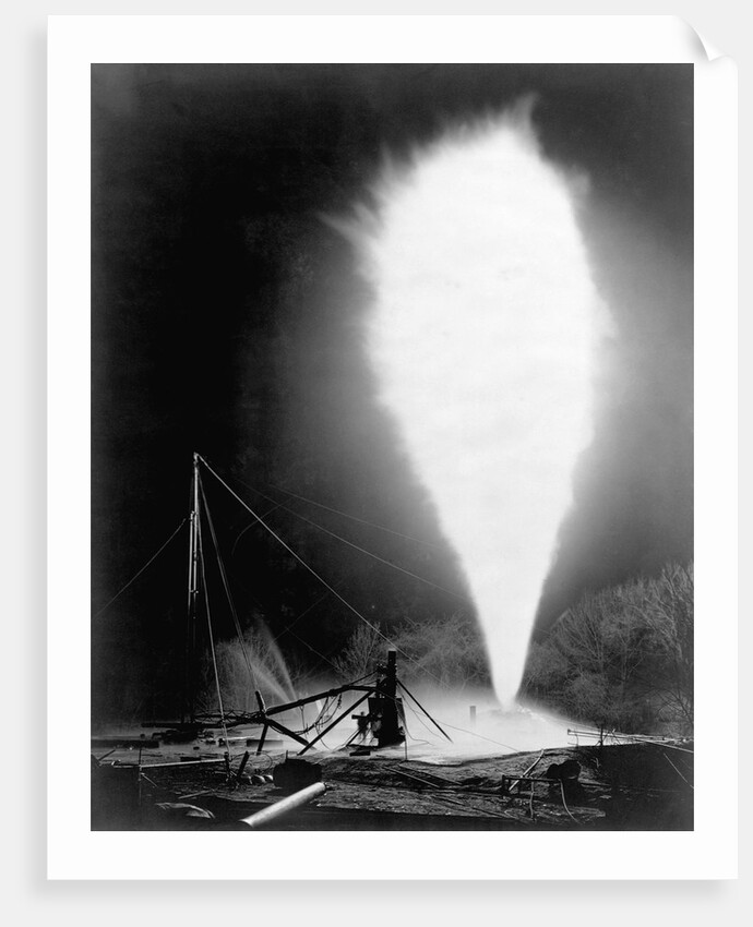 Natural gas wells, 1906. Burning well at Independence, Kansas by Anonymous
