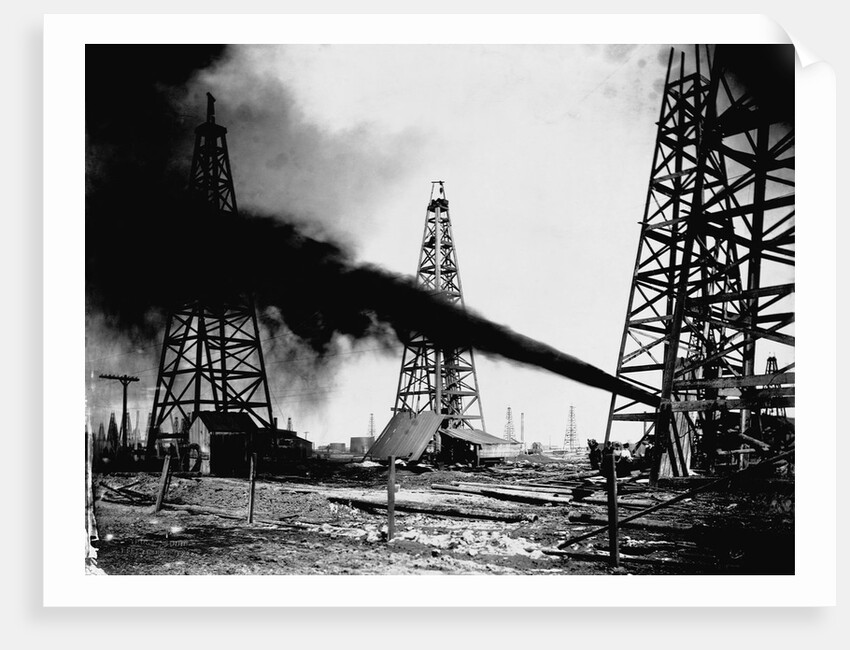 Oil Gushing from Spindletop Hill in Beaumont, Texas by Anonymous