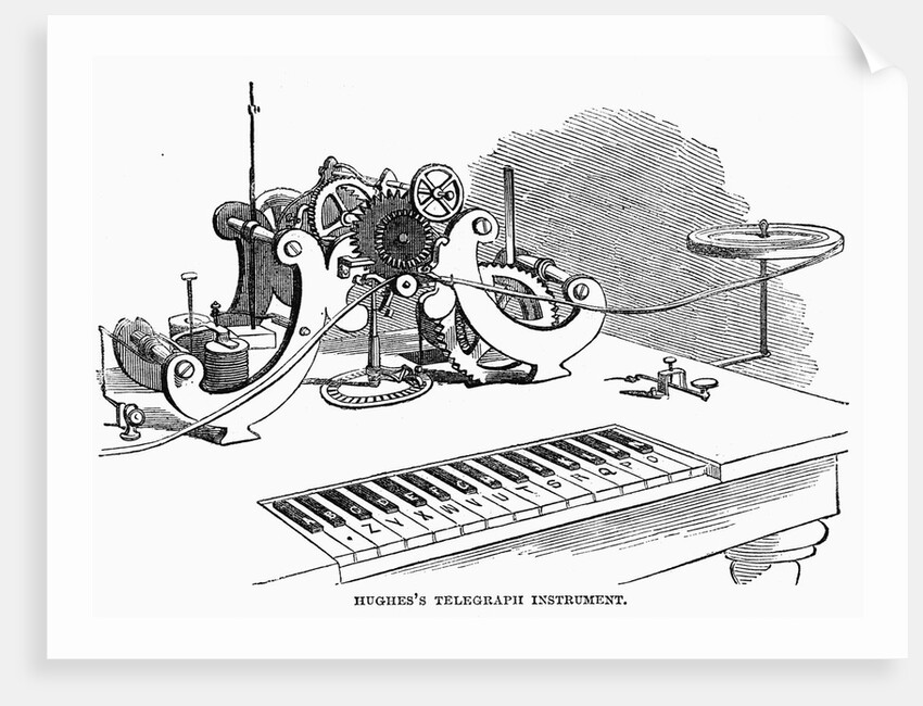 Hughes' Telegraph Instrument Wood Engr. Harper's Weekly, 1858 by Anonymous