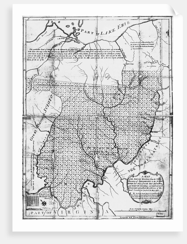 American Engraving Map of the Federal Territory From the Western Boundary of Pennsylvania to the Scioto River by Anonymous
