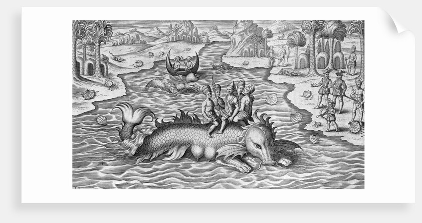 King and his Advisers Riding on the Back of a sea Monster by Anonymous