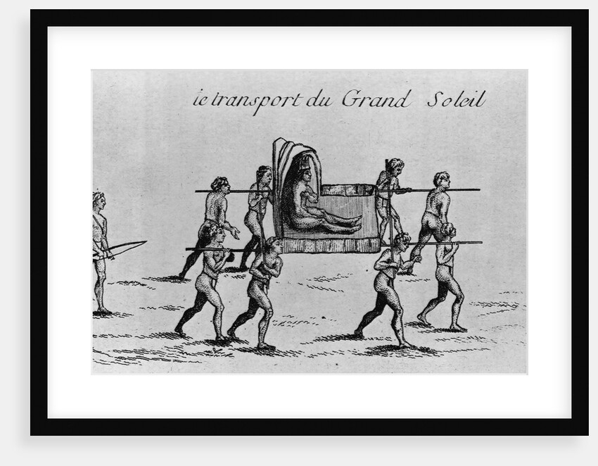 A Native American Chief Being Carried on a Primitive Sedan by Anonymous