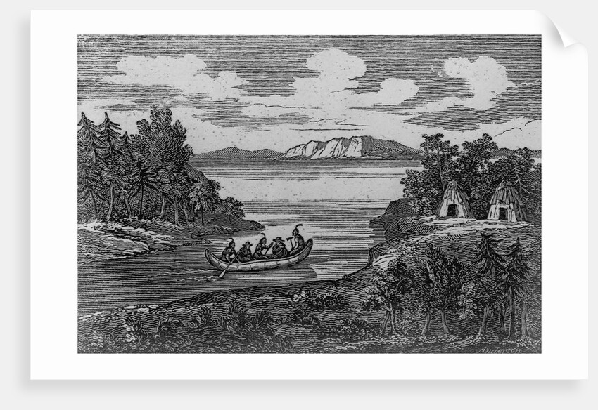 Native Americans Rowing a Conoe With White Prisoners by Anonymous