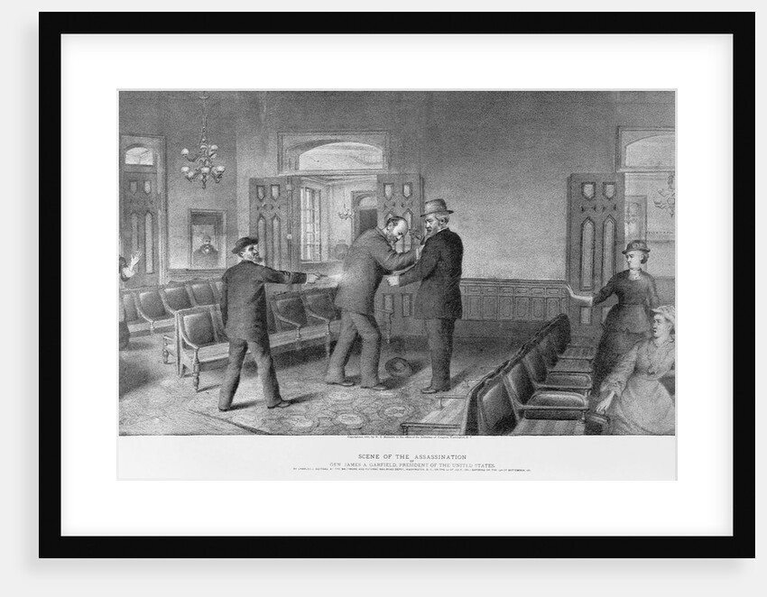 Scene of the Assassination of General James A. Garfield, President of the United States by W. T. Mathews