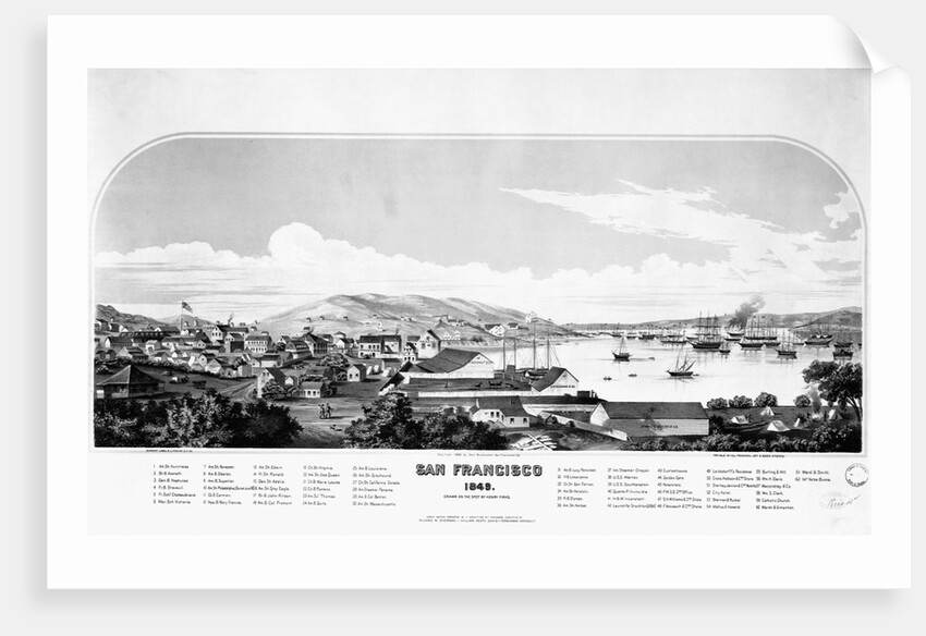 San Francisco, 1849 by Schmidt Label and Lithograph