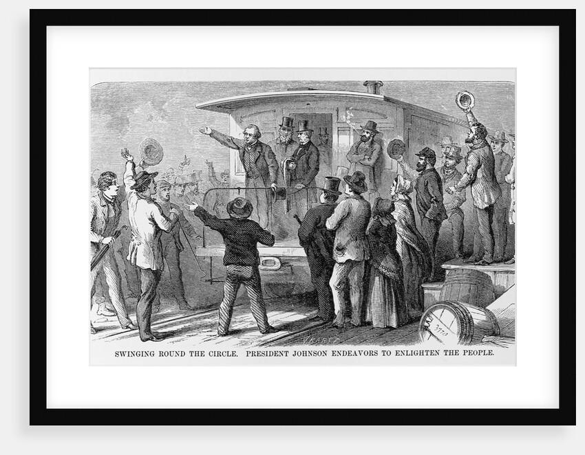 Andrew Johnson Speaking From a Train by Anonymous