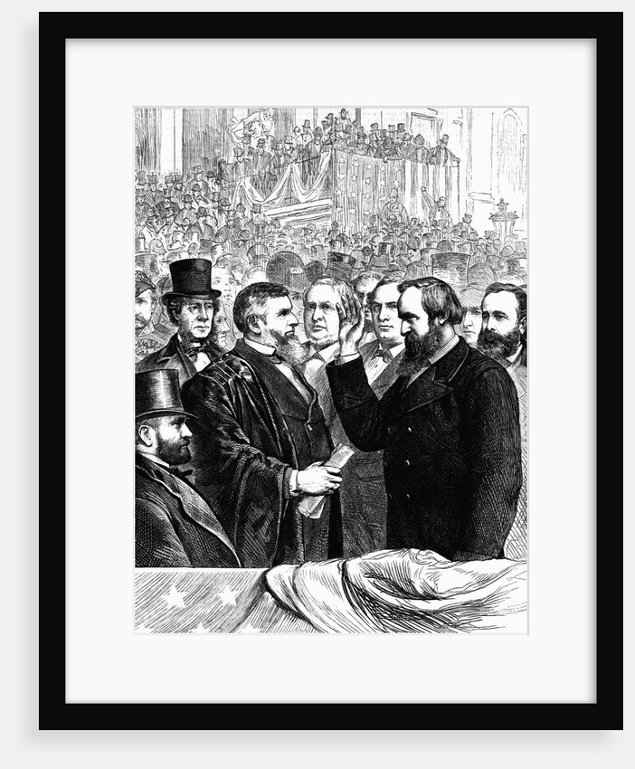 Wood Engraving Our New President Taking the Oath by Anonymous