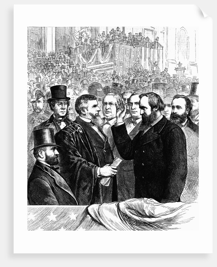 Wood Engraving Our New President Taking the Oath by Anonymous