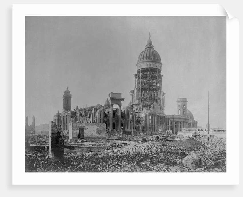 Ruins of San Francisco City Hall by Anonymous