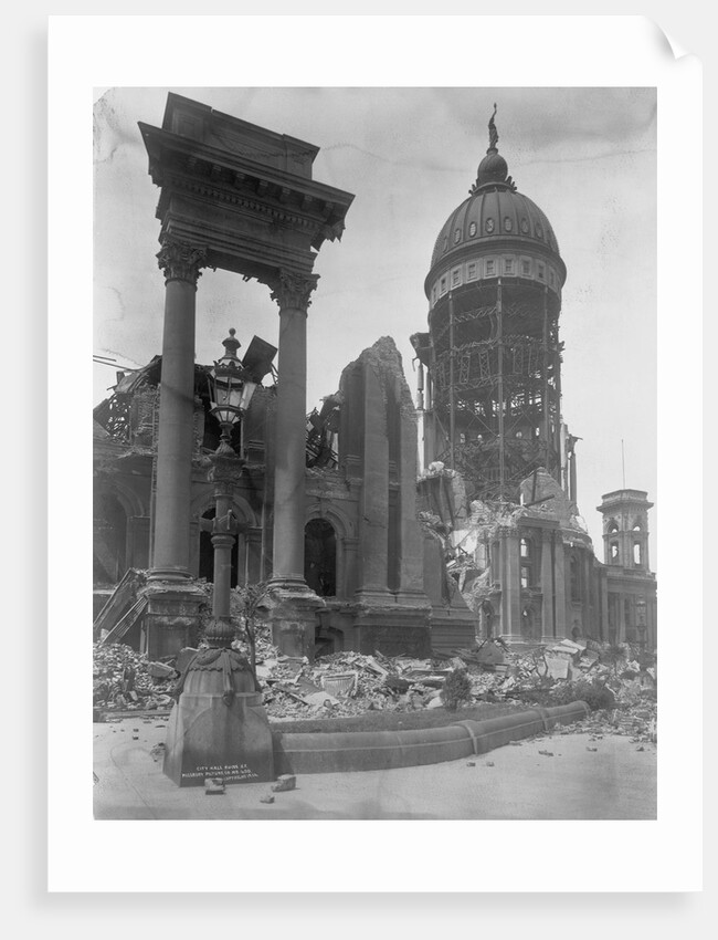 Ruins of San Francisco City Hall by Anonymous