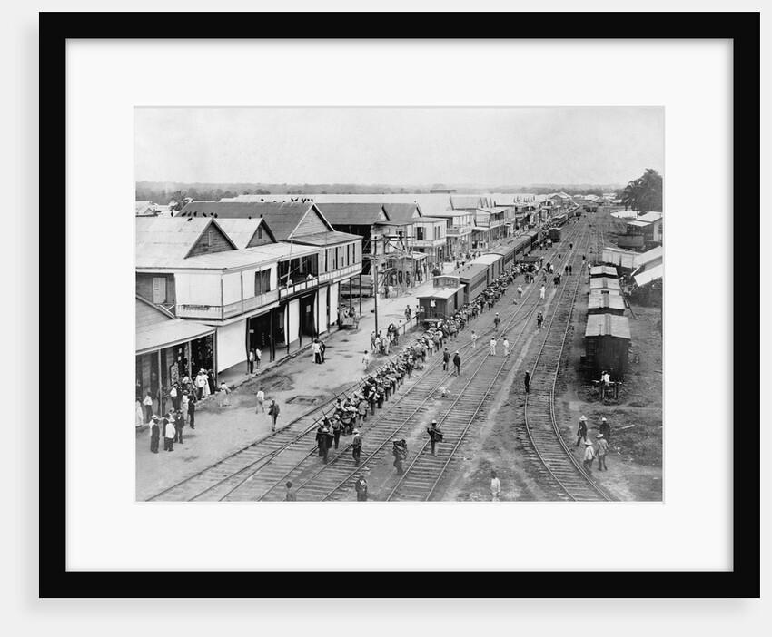 Overview of Town and Railroad Tracks by Anonymous