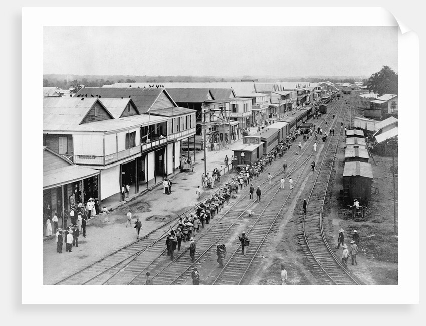 Overview of Town and Railroad Tracks by Anonymous