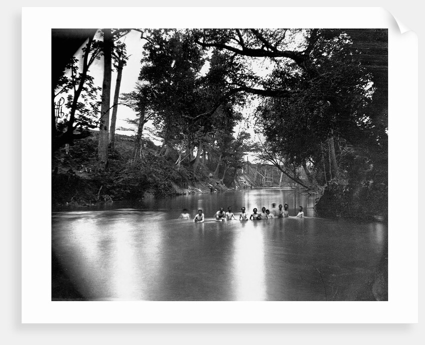 Civil War Soldiers Bathing in a River by Anonymous